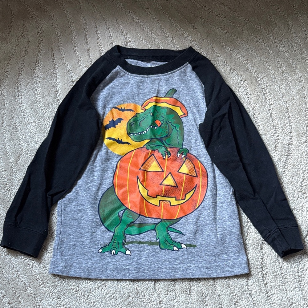 Carter’s T Rex Dinosaur Halloween Jack-o’-lantern Long Sleeve Shirt